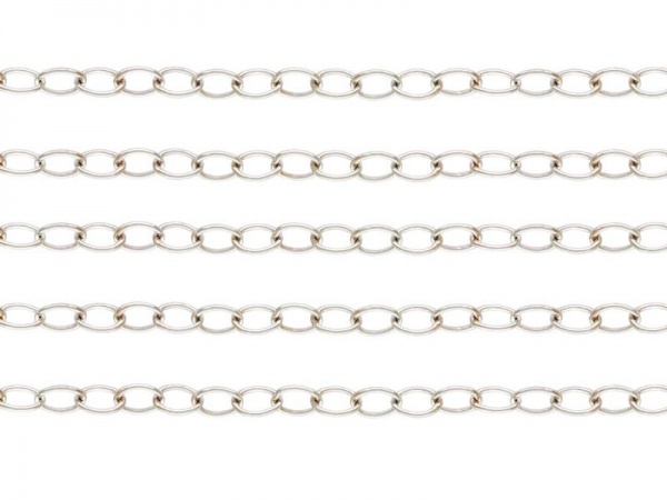 Sterling Silver Cable Chain 3 x 2.2mm ~ by the Foot