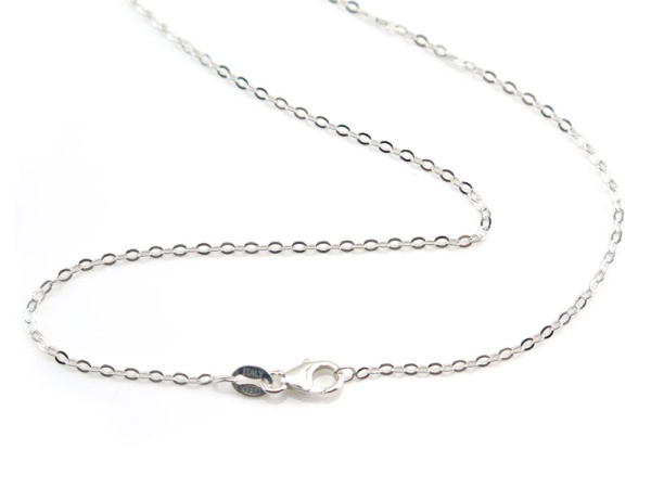 Sterling Silver Flat Cable Chain (2mm) Necklace with Lobster Clasp ~ 18''