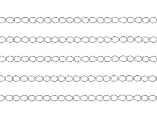 Sterling Silver Curb Chain 2.5 x 1.7mm ~ by the Foot