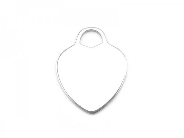 Sterling Silver Heart Pendant 16mm ~ Optional Engraving