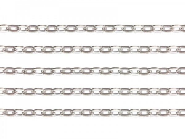 Sterling Silver Flat Cable Chain 2.7mm x 1.8mm ~ by the Foot