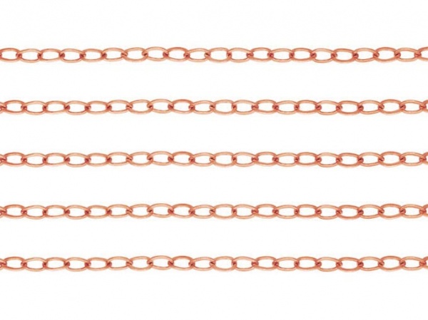 Rose Gold Filled Flat Cable Chain 1.8mm x 1.3mm ~ Offcuts