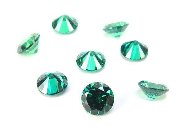 Cubic Zirconia Round ~ Teal ~ Various Sizes