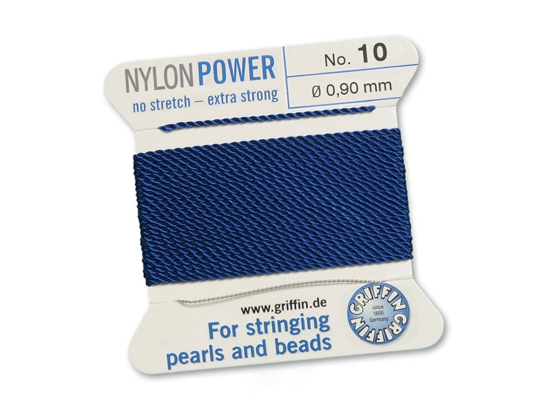 Griffin Nylon Power Beading Thread & Needle ~ Size 10 ~ Dark Blue