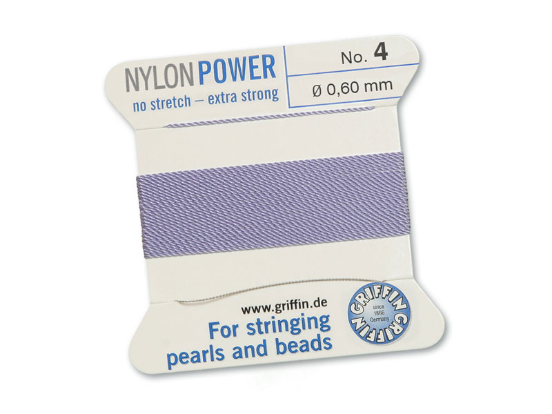 Griffin Nylon Power Beading Thread & Needle ~ Size 4 ~ Lilac