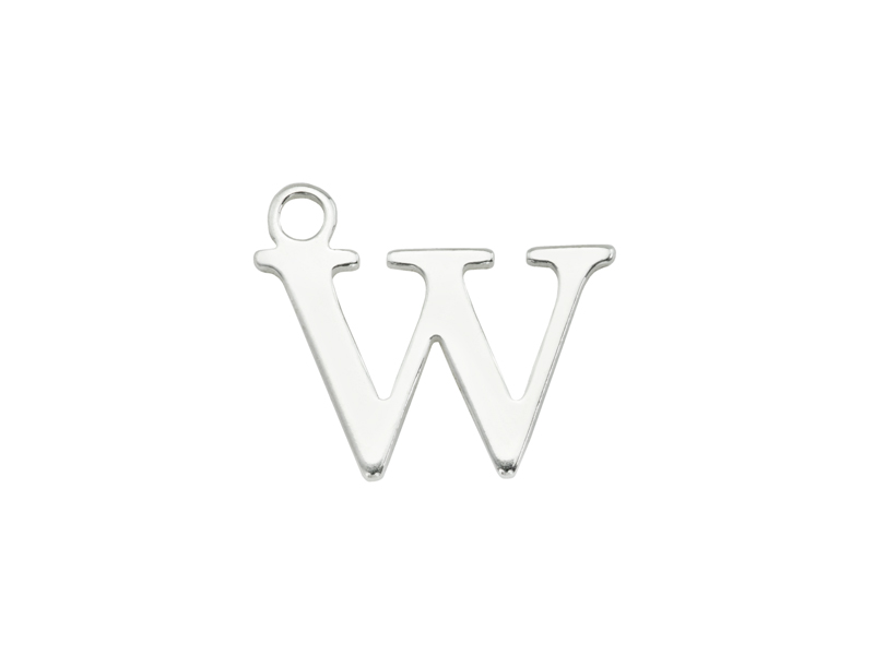 Sterling Silver Alphabet Charm ~ W