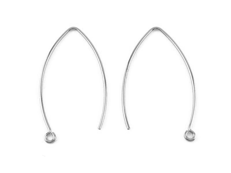 Sterling Silver V Shape Ear Wire 32mm ~ PAIR