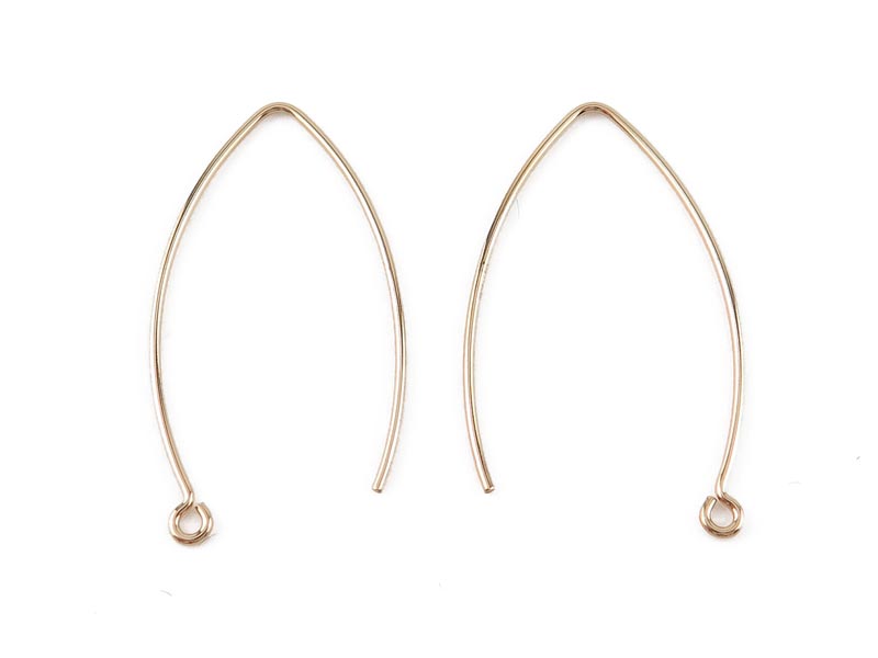 Gold Filled V Shape Ear Wire 32mm ~ PAIR