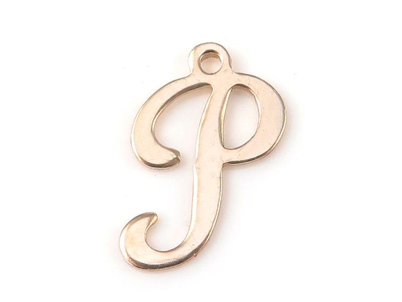 Gold Filled Alphabet Charm 12mm ~ P