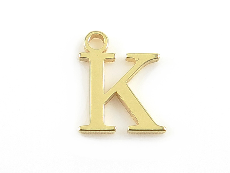 Gold Vermeil Alphabet Charm ~ K