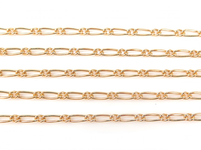 Gold Filled Figaro Chain 6mm x 2.5mm ~ by the Foot