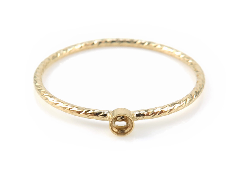 Gold Filled Sparkle Bezel Ring 2mm ~ Size J