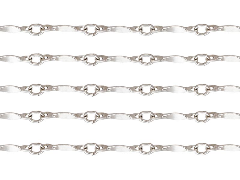 Sterling Silver Twisted Bar Chain ~ by the Foot