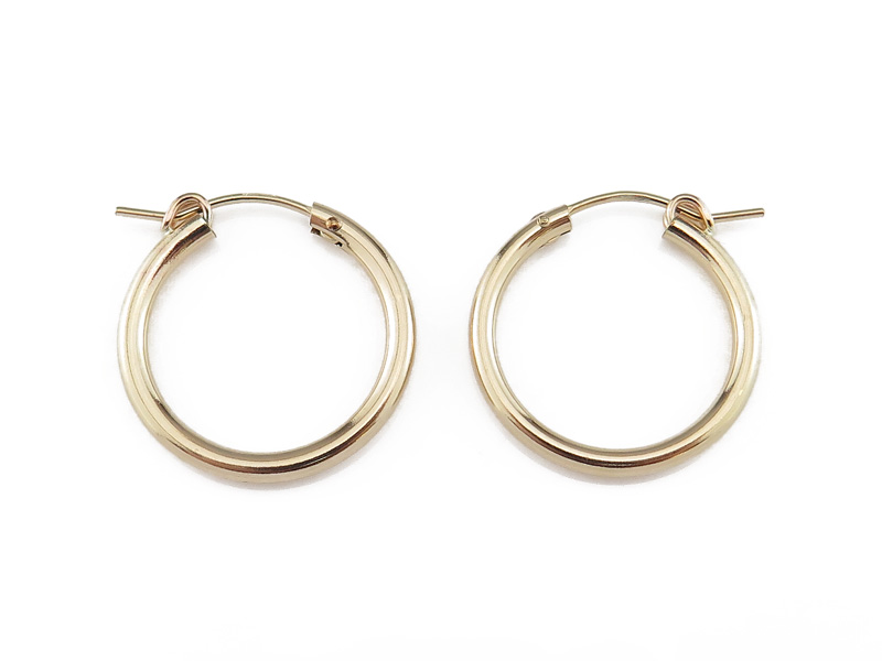 Gold Filled Hinged Earring Hoop 22mm x 2.25mm  ~ PAIR