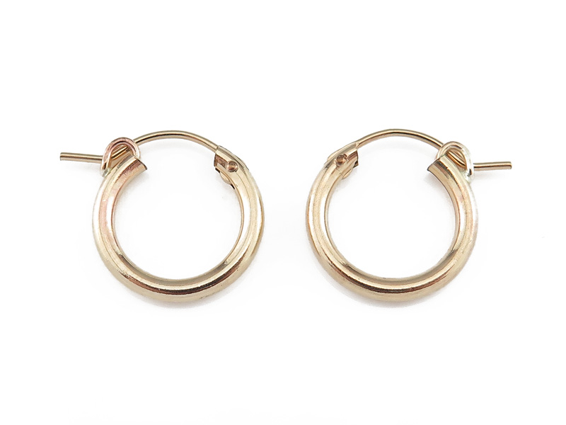 Gold Filled Hinged Earring Hoop 15mm x 2.25mm  ~ PAIR