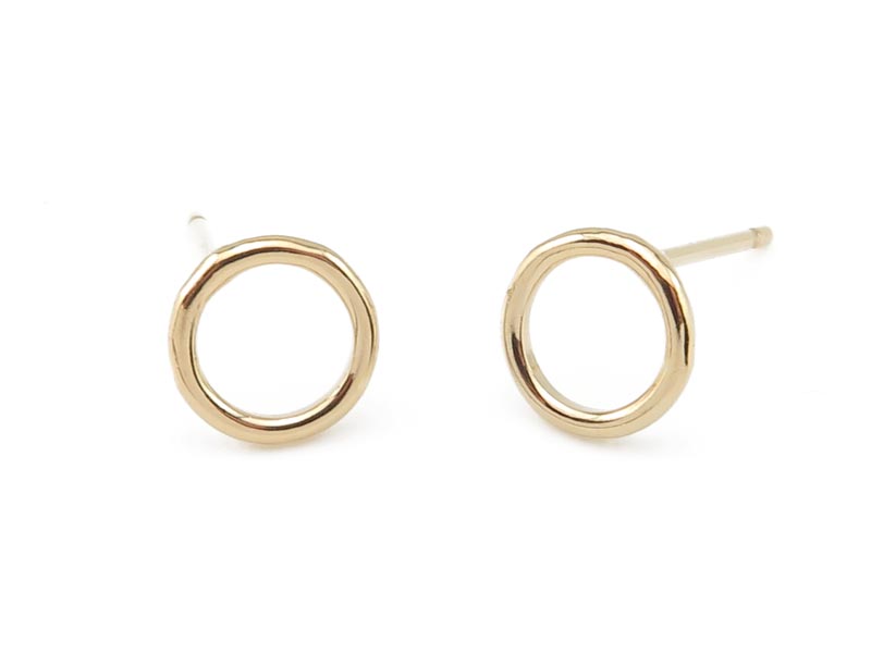 Gold Filled Round Circle Ear Posts 7mm ~ PAIR