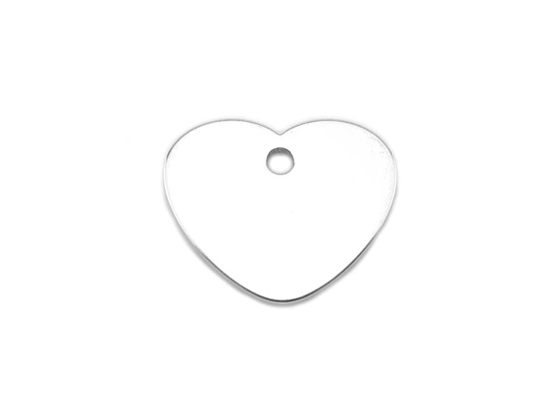Sterling Silver Heart Tag 9mm (Thick) ~ Optional Engraving