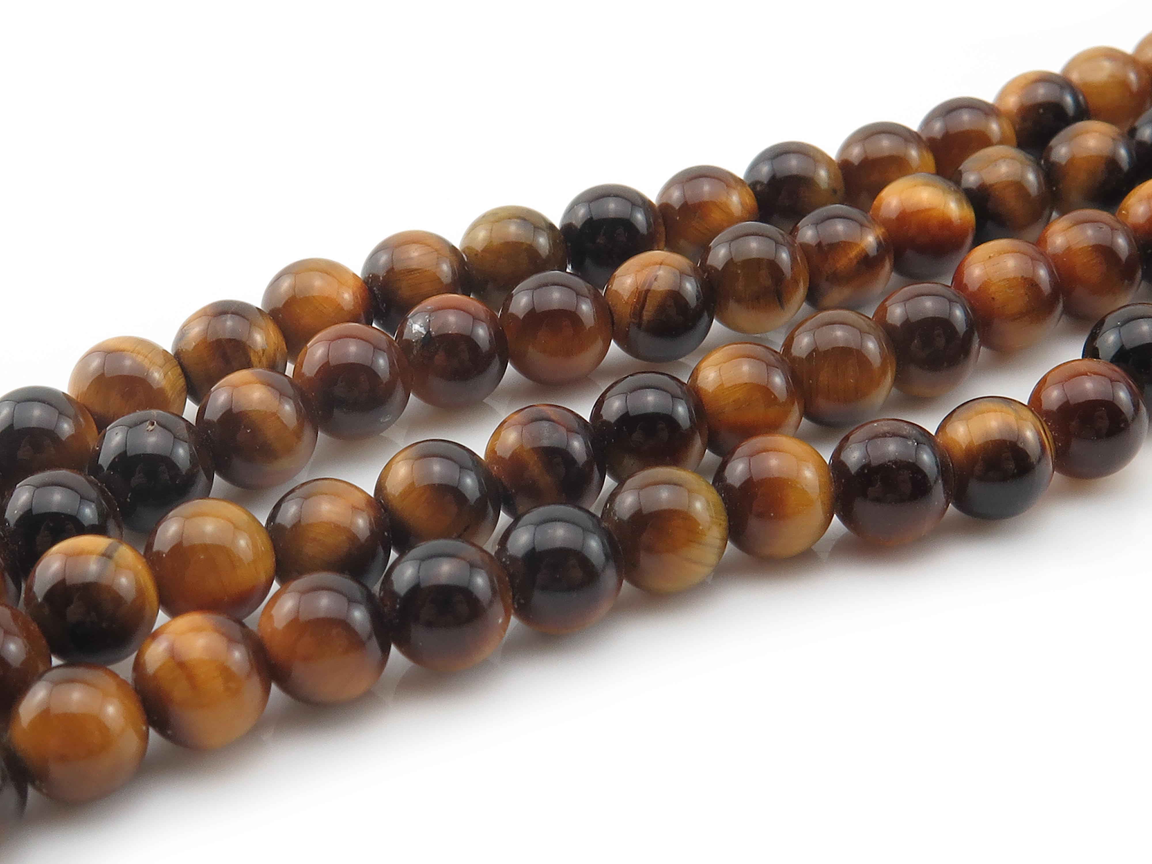 AAA Tiger's Eye Smooth Round Beads ~ Various Sizes ~ 14.5'' Strand