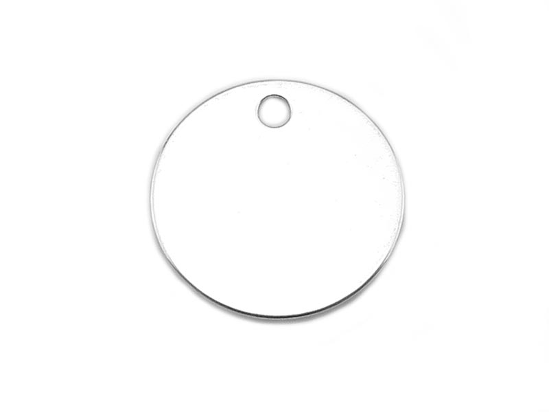 Sterling Silver Round Tag 12.75mm (Thick) - Optional Engraving