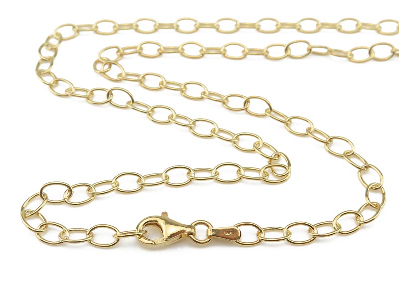Gold Vermeil Cable Chain (5.5mm) Necklace with Clasp 23.75''