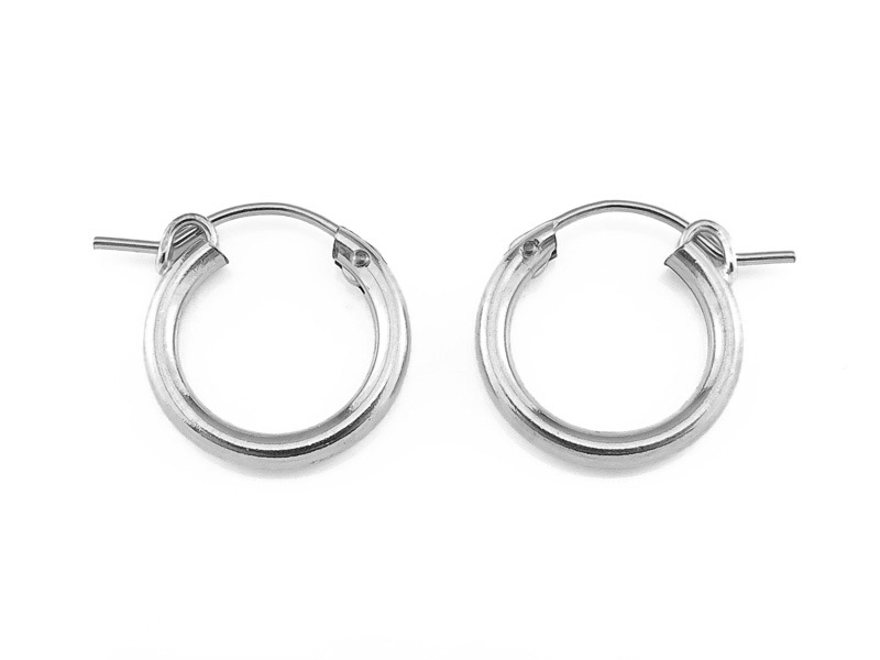 Sterling Silver Hinged Earring Hoop 15mm x 2.25mm ~ PAIR