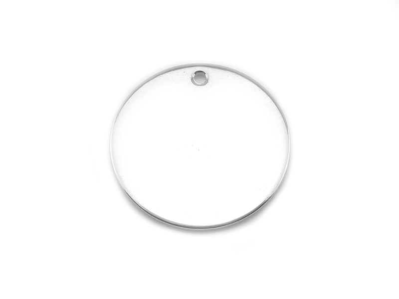 Sterling Silver Round Tag 16mm ~ Optional Engraving