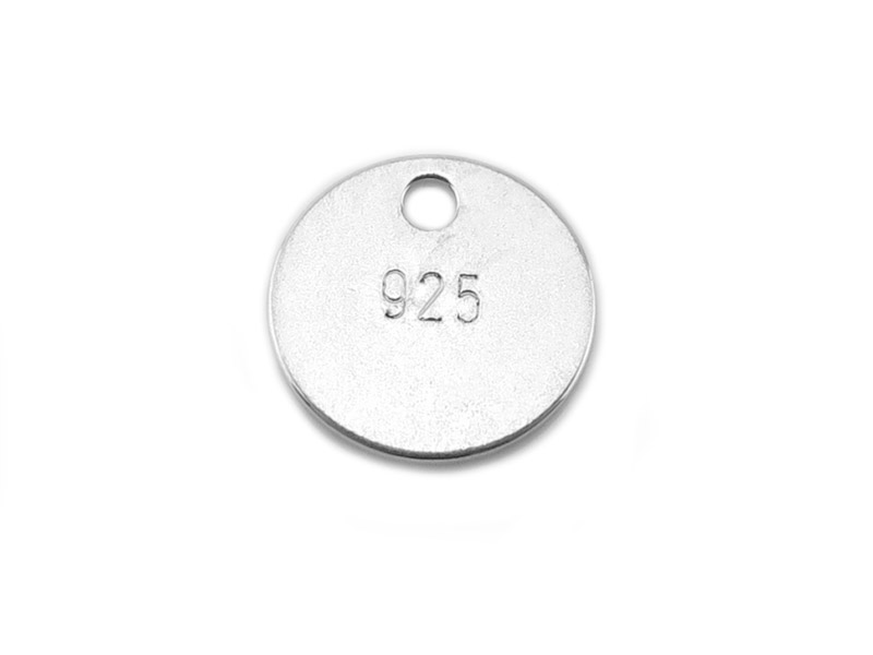 Sterling Silver 925 Stamped Round Tag 6.5mm
