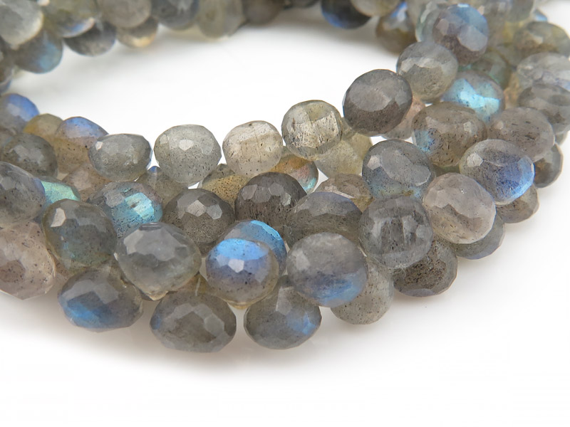 AA Labradorite Faceted Onion Briolettes 7mm ~ 8'' Strand