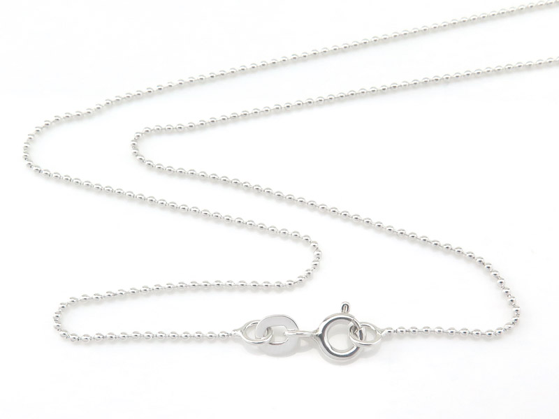 Sterling Silver Bead Chain Necklace with Spring Clasp ~ 20''