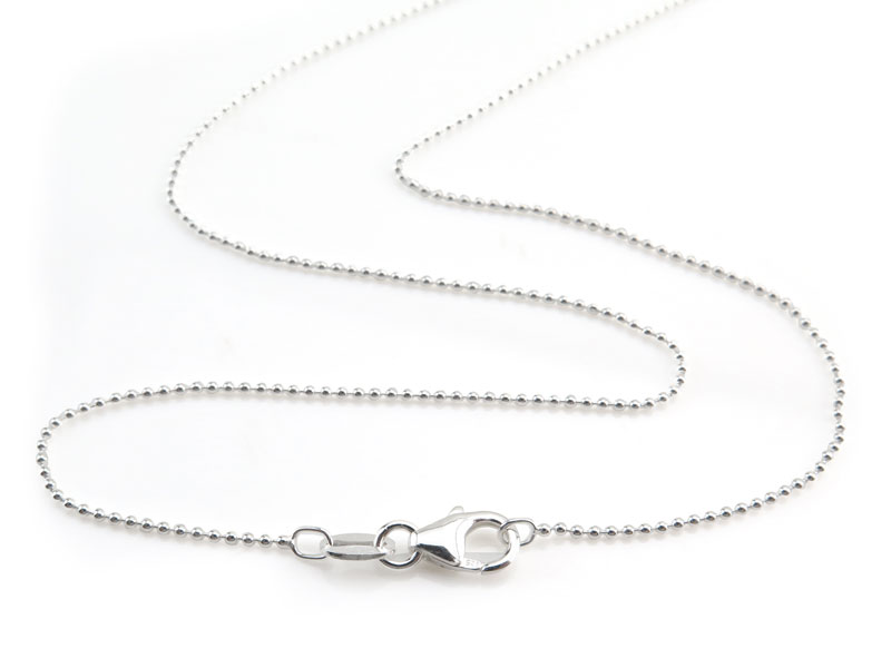 Sterling Silver Bead Chain Necklace with Lobster Clasp ~ 18''