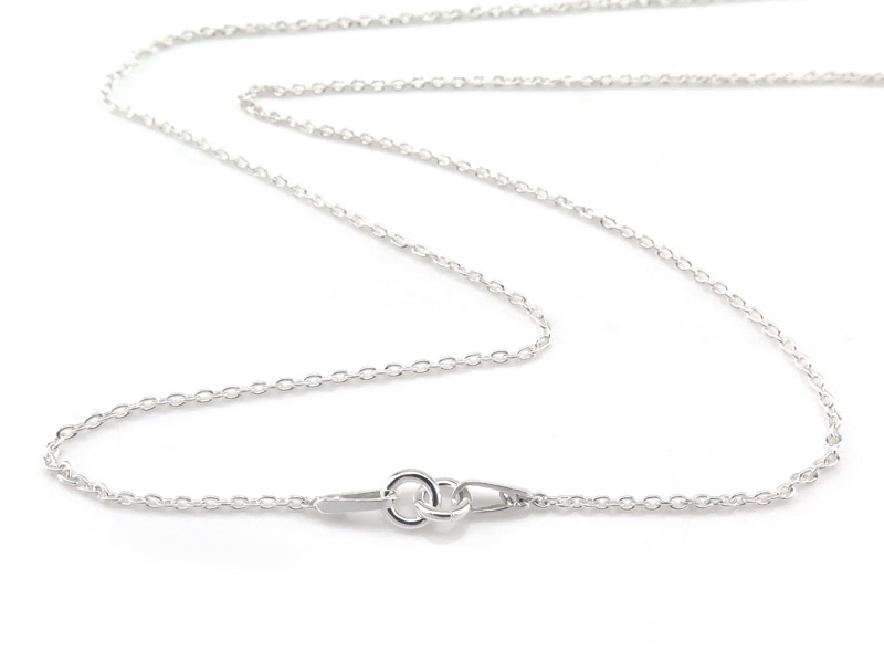 Sterling Silver Adjustable Length Cable Chain Necklace with Connector Links 16-18''