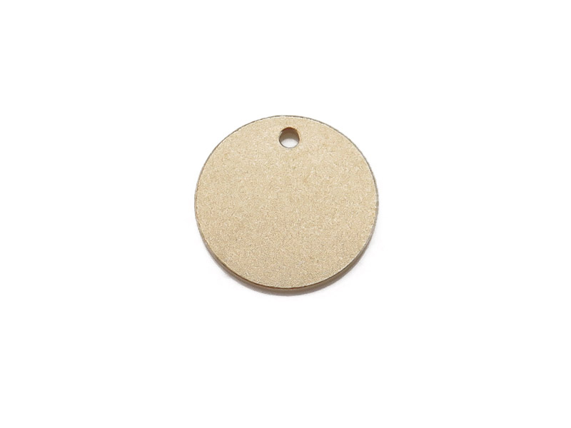 Gold Filled Matt Round Tag 10mm (Thick) ~ Optional Engraving