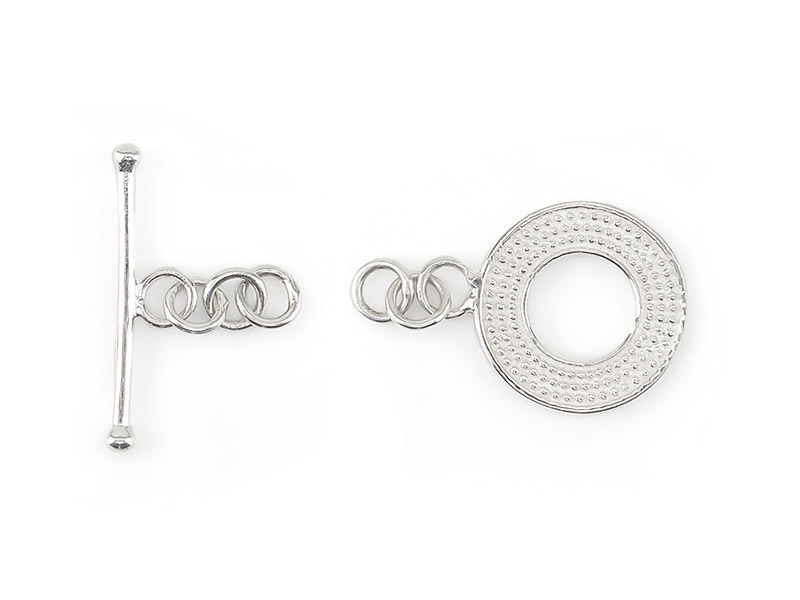Sterling Silver Decorative Toggle and Bar Clasp 14mm