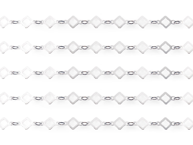 Sterling Silver Square Frame Chain 4mm  ~ by the Foot