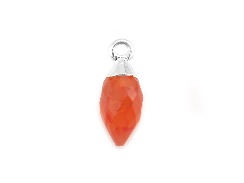 Sterling Silver Carnelian Marquise Charm 13mm