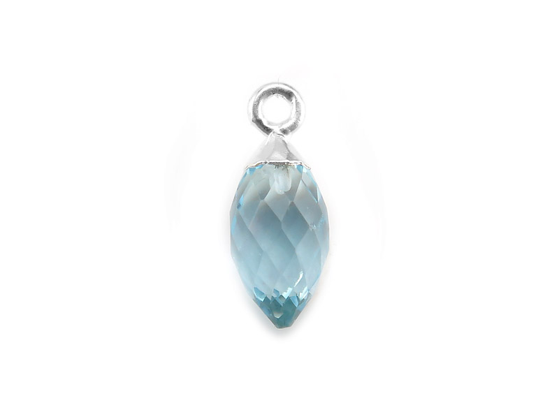 Sterling Silver Sky Blue Topaz Marquise Charm 13mm
