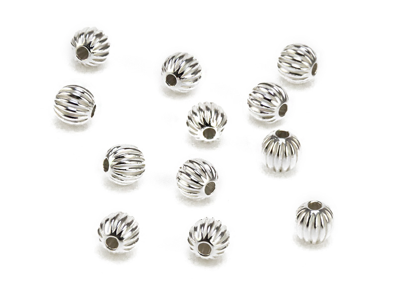 Sterling Silver Corrugated Bead 4mm ~ Pack of 10