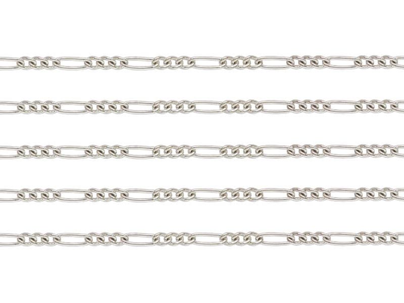 Sterling Silver Figaro Chain 3.25mm ~ by the Foot