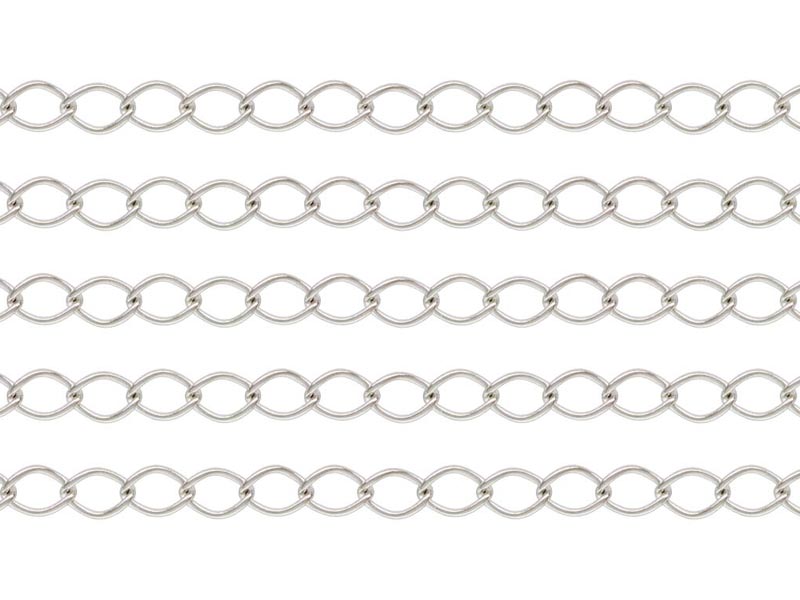 Sterling Silver Curb Chain 4 x 2.75mm ~ Offcuts