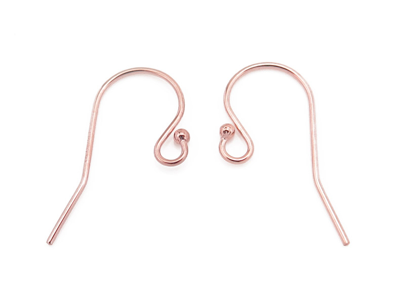 Rose Gold Filled Ball End Ear Wire ~ PAIR