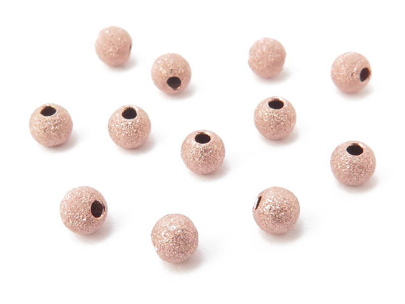 Rose Gold Filled Stardust Round Bead 3mm ~ Pack of 10