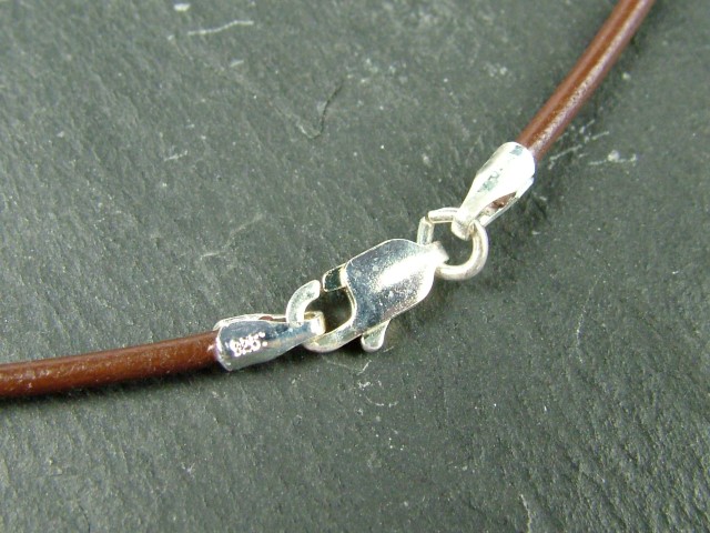 Brown Leather (1.5mm) Necklace with Sterling Silver Trigger Clasp ~ 18''