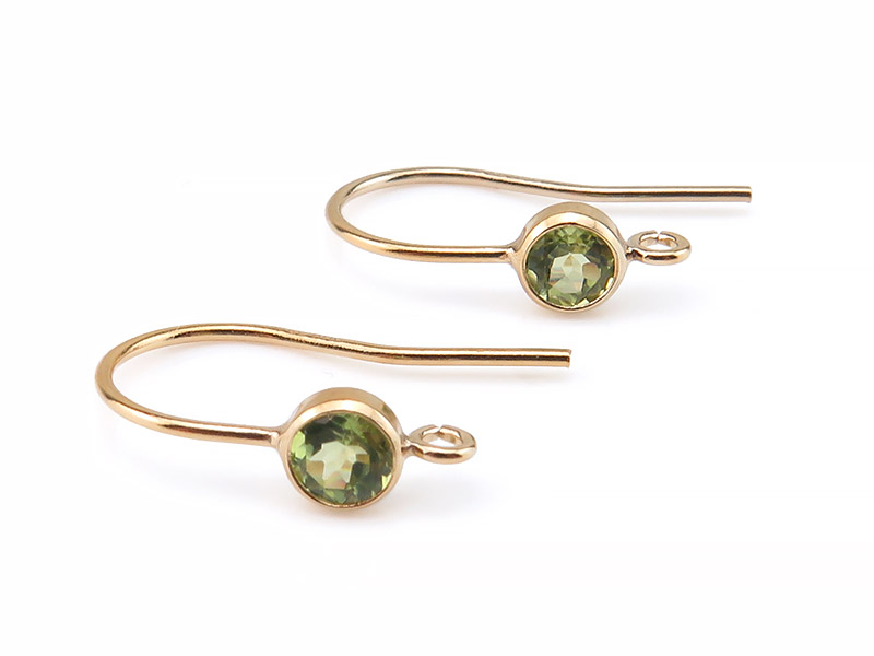 Gold Filled Peridot Ear Wire ~ PAIR