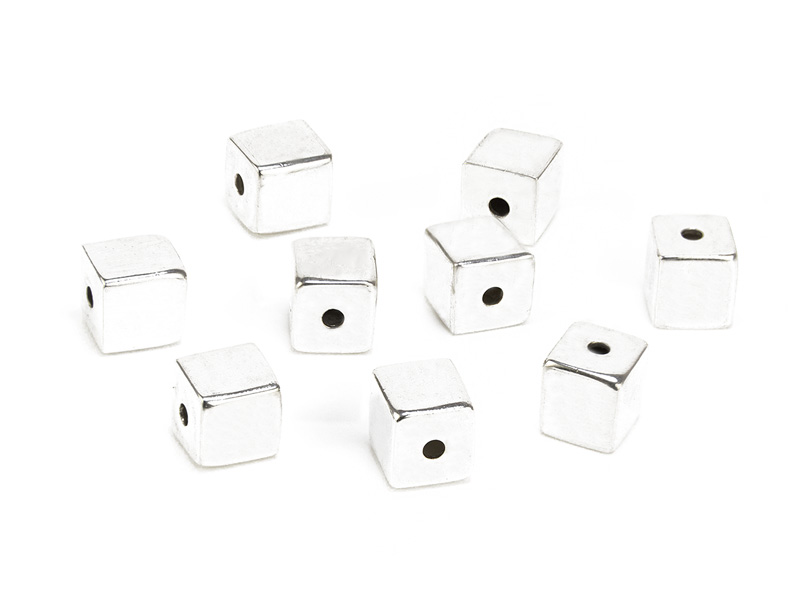 Sterling Silver Square Bead 6mm
