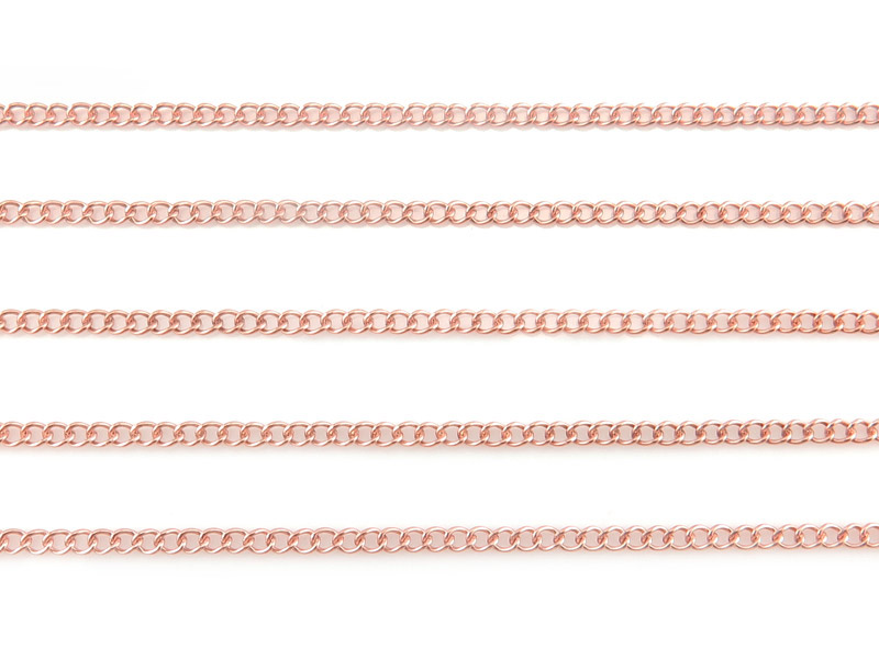 Rose Gold Filled Curb Chain 2mm x 1.5mm ~ Offcuts