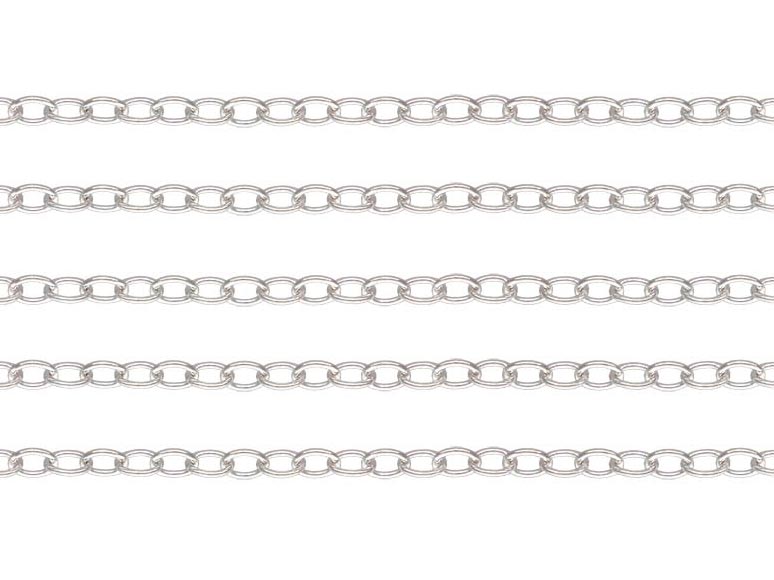 Sterling Silver Cable Chain 2 x 1.5mm ~ by the Foot