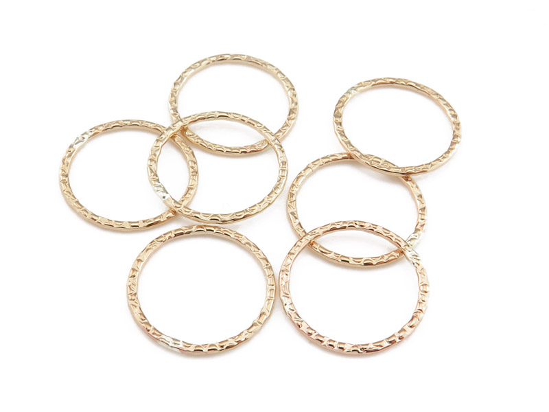 Gold Filled Textured Closed Jump Ring 15mm