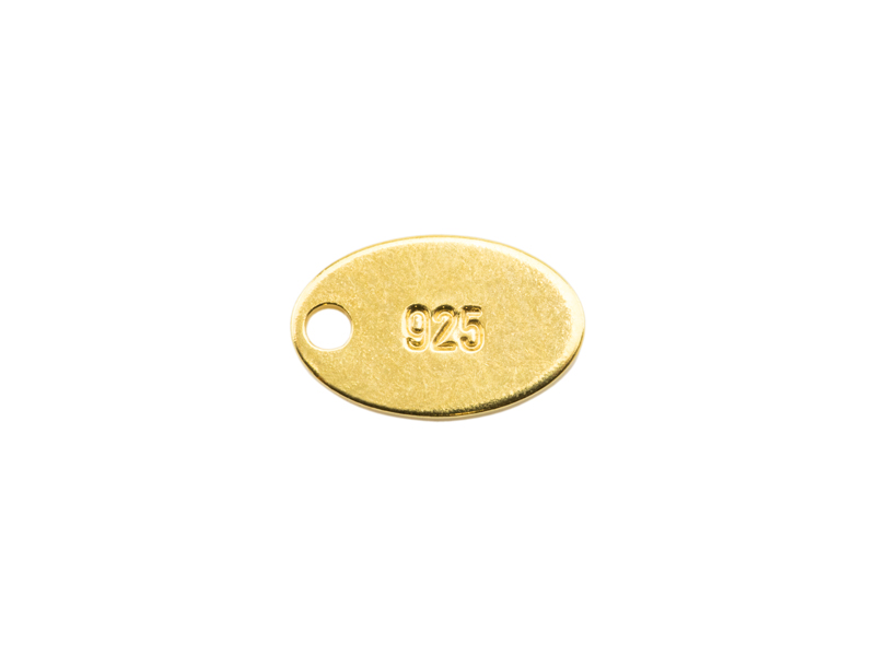 Gold Vermeil Stamped Oval Tag 8mm