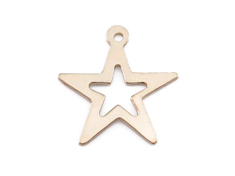 Gold Filled Open Star Charm 16mm