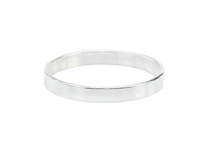 Sterling Silver Flat Ring ~ Size R